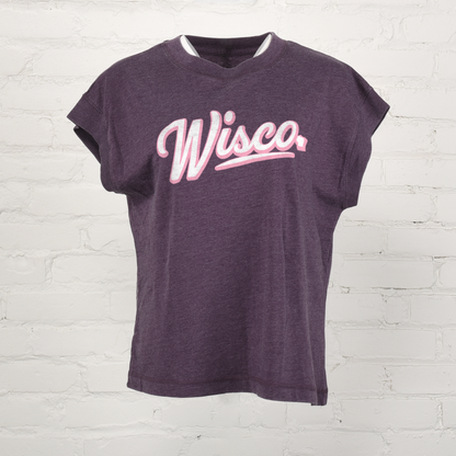 Wisconsin Women's Vintage Washed Boxy Tee