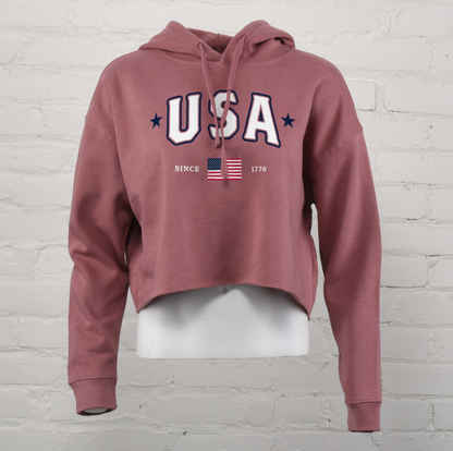 USA Patriot Cropped Hoodie