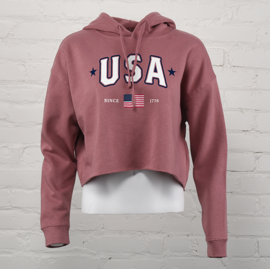 USA Patriot Cropped Hoodie