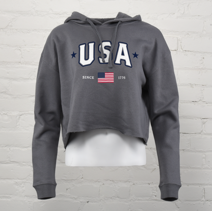 USA Patriot Cropped Hoodie