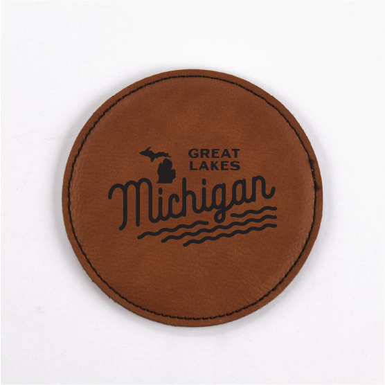 Michigan PU Leather Coasters