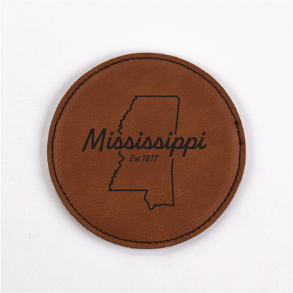 Mississippi PU Leather Coasters