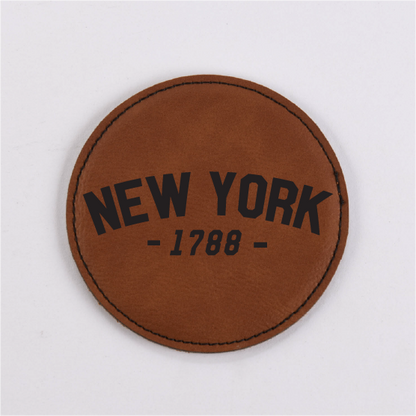 New York PU Leather Coaster