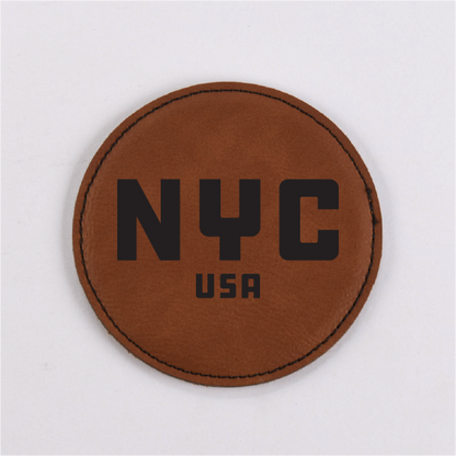 New York PU Leather Coaster