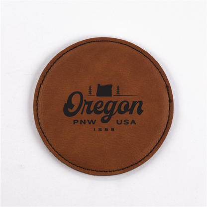 Oregon PU Leather Coasters