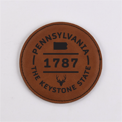 Pennsylvania PU Leather Coaster