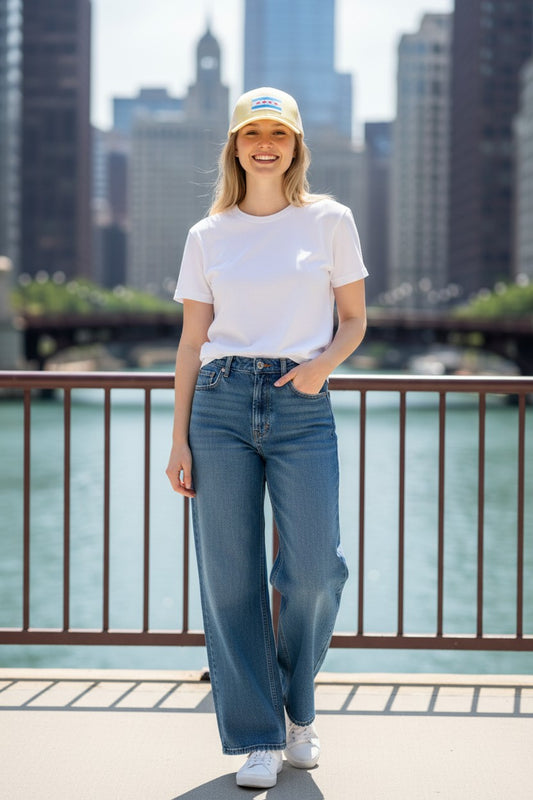 Illinois Chicago Flag Printed Patch Snapback