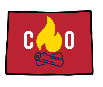 Colorado Campfire State Shape Sticker