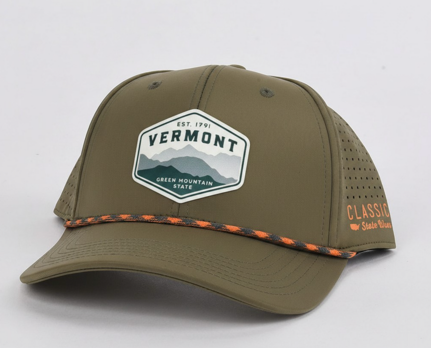 Vermont Mnts Printed Leather Patch Performance Dri-Fit Hat