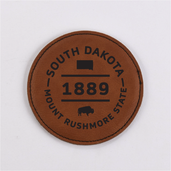 South Dakota PU Leather Coaster