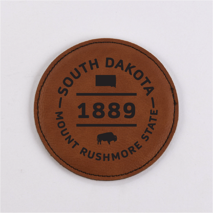 South Dakota PU Leather Coaster