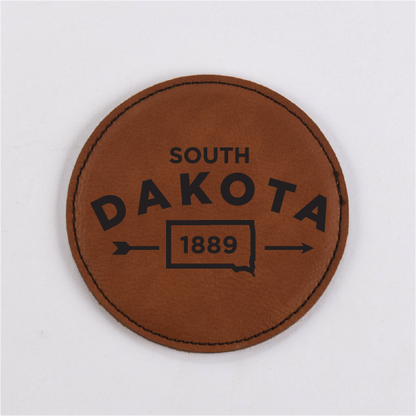 South Dakota PU Leather Coaster