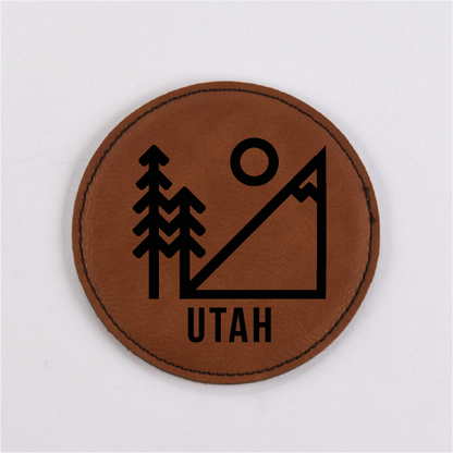 Utah PU Leather Coasters