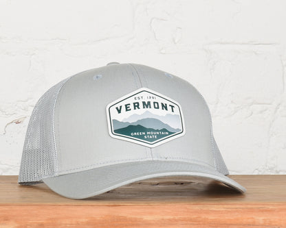 Vermont Mountains Printed leather Patch Snapback