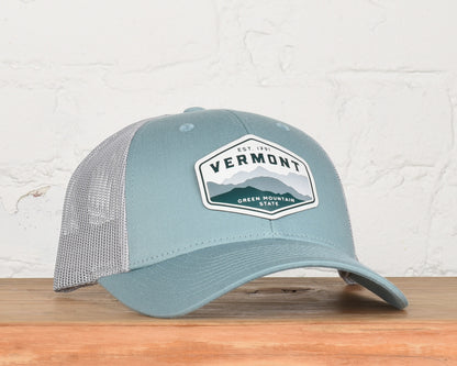 Vermont Mountains Printed leather Patch Snapback