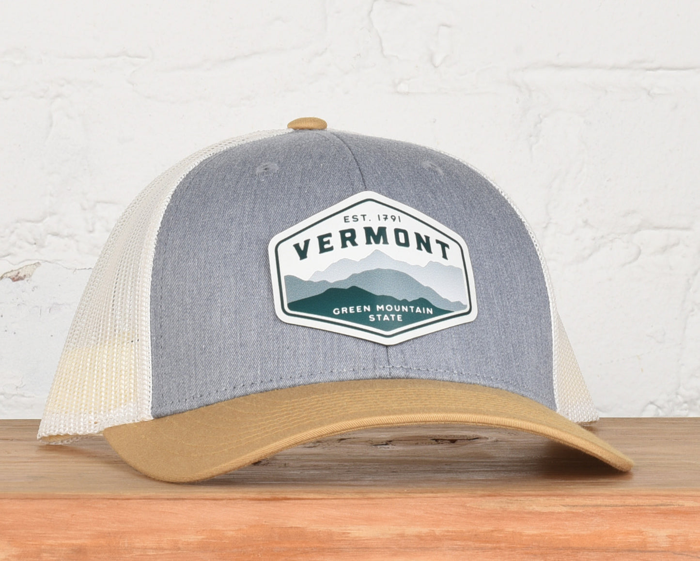 Vermont Mountains Printed leather Patch Snapback