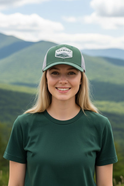 Vermont Mountains Printed leather Patch Snapback