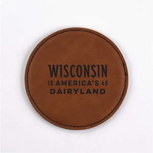Wisconsin PU Leather Coasters