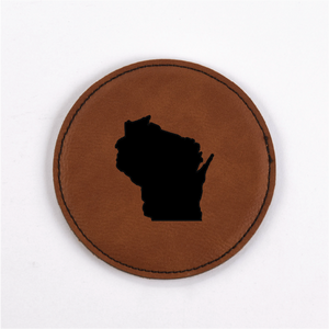 Wisconsin PU Leather Coasters