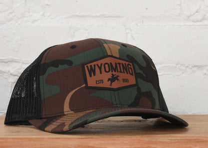 Wyoming Cowboy Hexagon Snapback