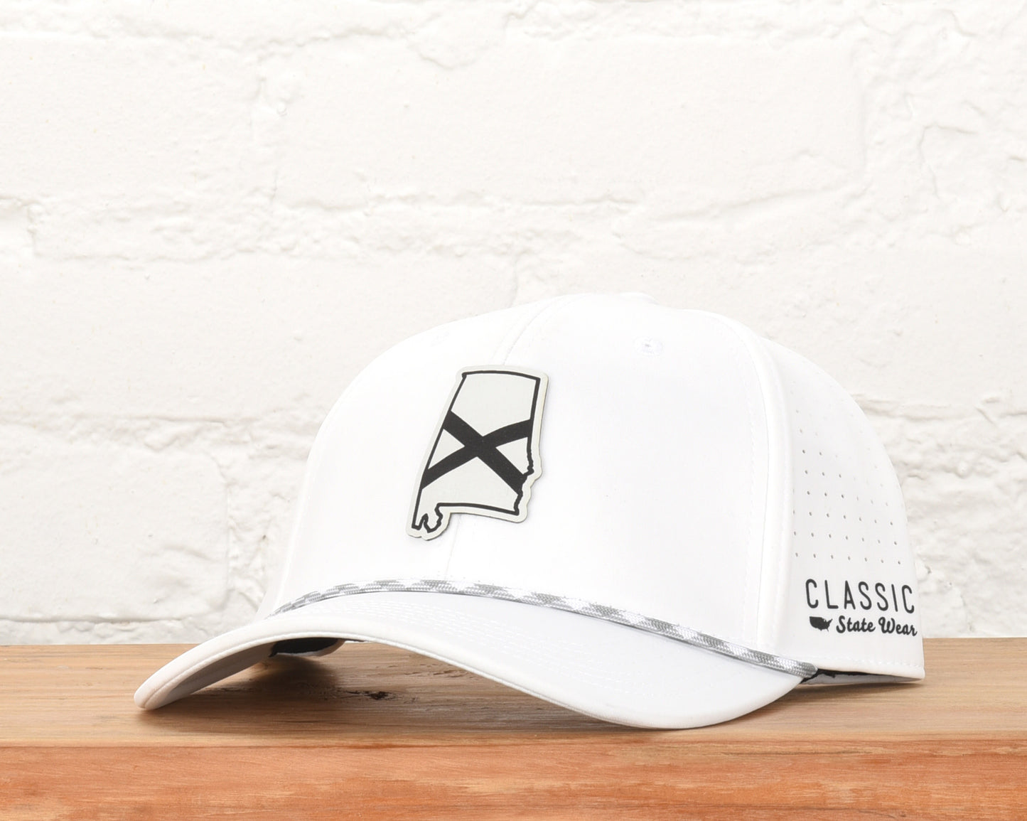 Alabama State Flag Leather Engraved Dri-fit Performance Rope Hat