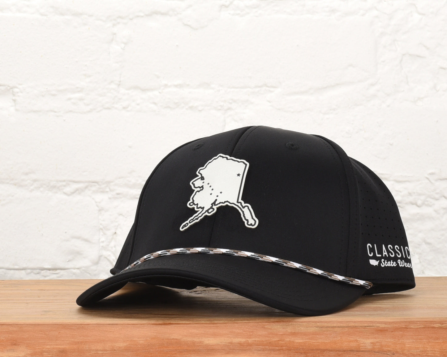Alaska State Flag Leather Engraved Dri-fit Performance Rope Hat