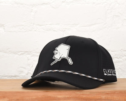 Alaska State Flag Leather Engraved Dri-fit Performance Rope Hat