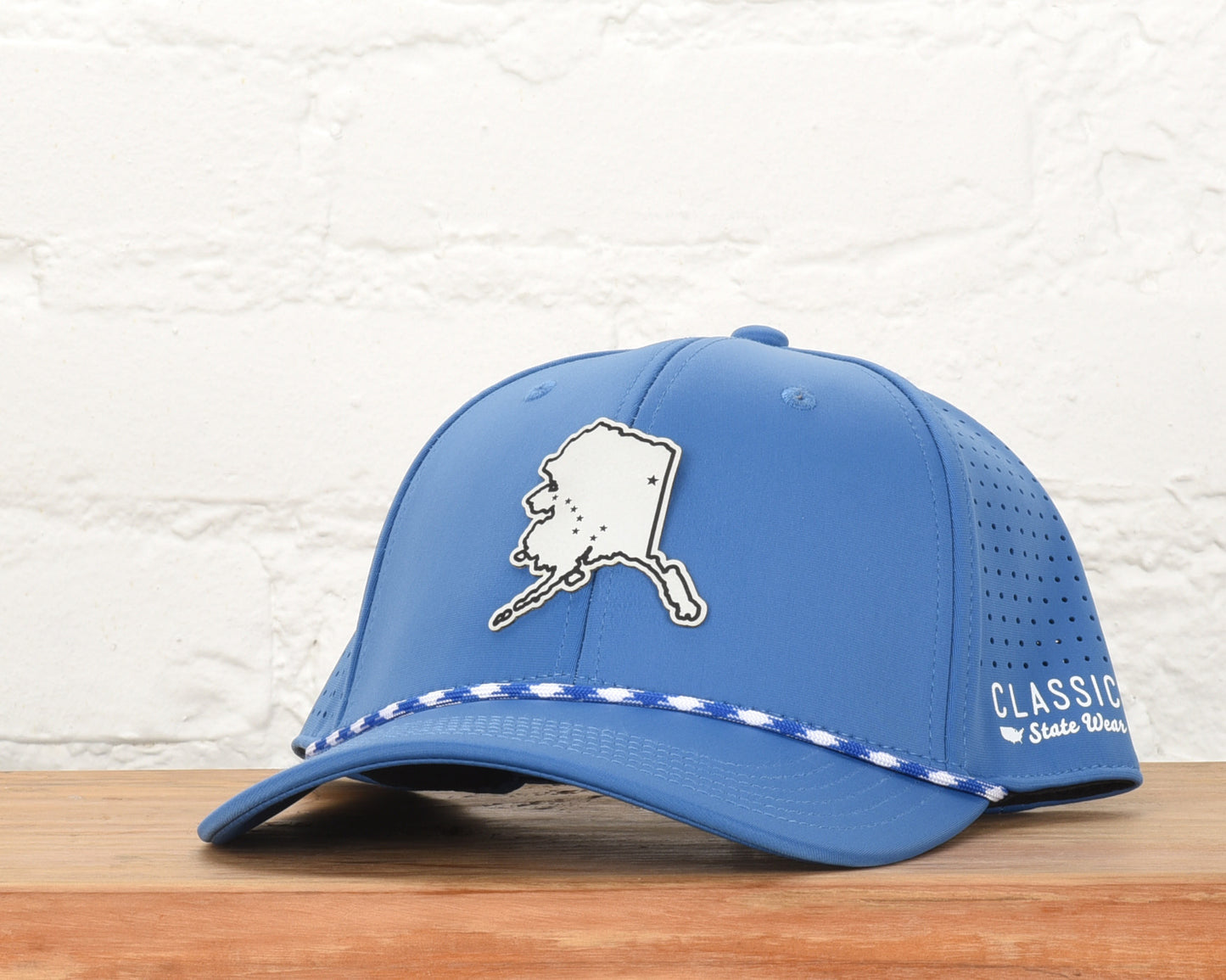 Alaska State Flag Leather Engraved Dri-fit Performance Rope Hat