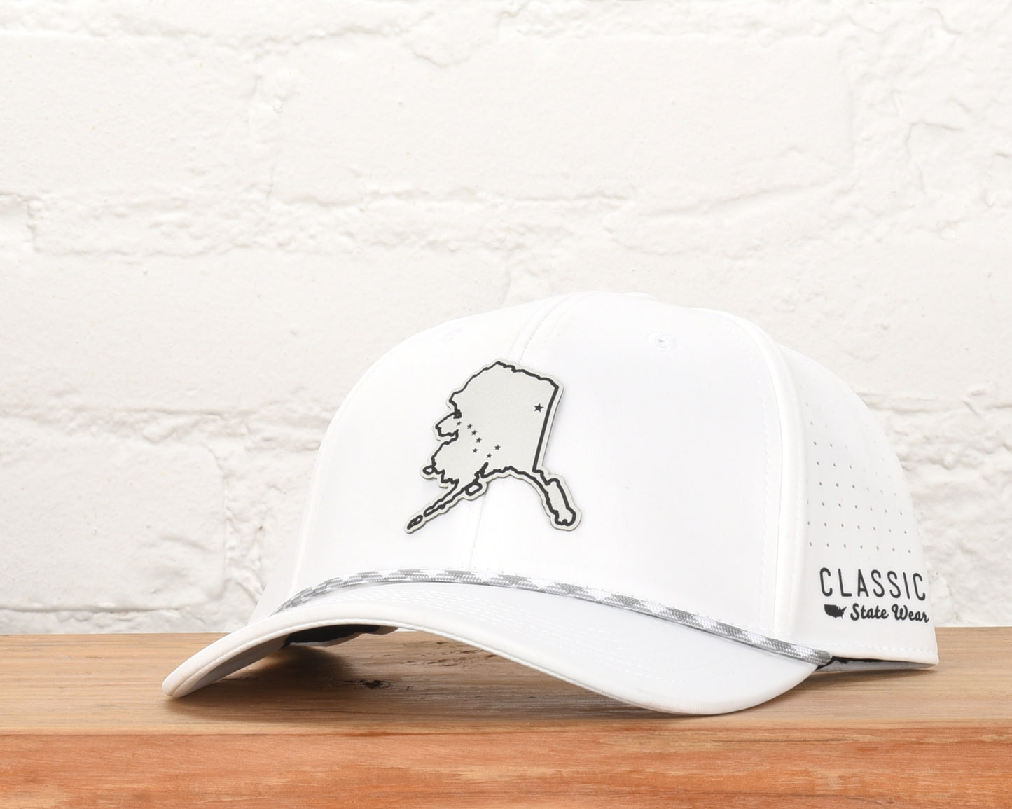 Alaska State Flag Leather Engraved Dri-fit Performance Rope Hat