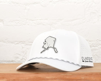 Alaska State Flag Leather Engraved Dri-fit Performance Rope Hat