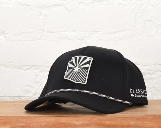 Arizona State Flag Leather Engraved Dri-fit Performance Rope Hat