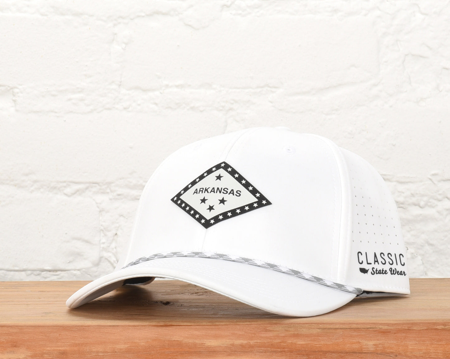 Arkansas State Flag Leather Engraved Dri-fit Performance Rope Hat