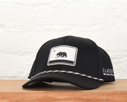 California State Flag Leather Engraved Dri-fit Performance Rope Hat
