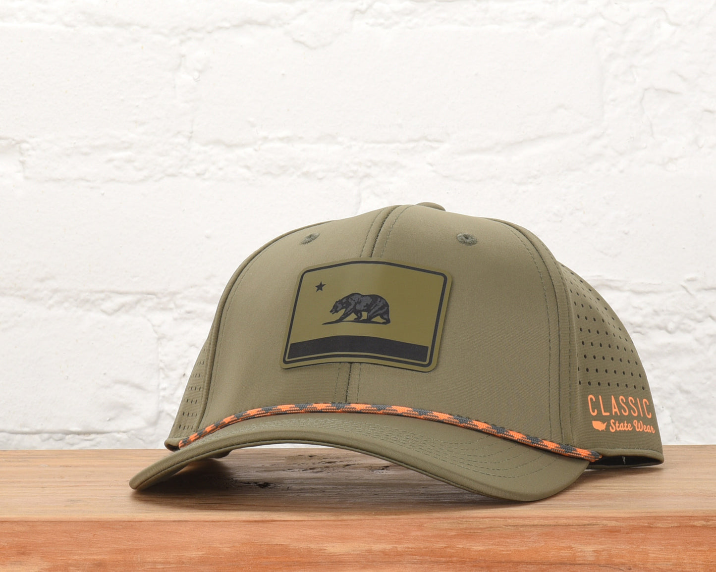 California State Flag Leather Engraved Dri-fit Performance Rope Hat