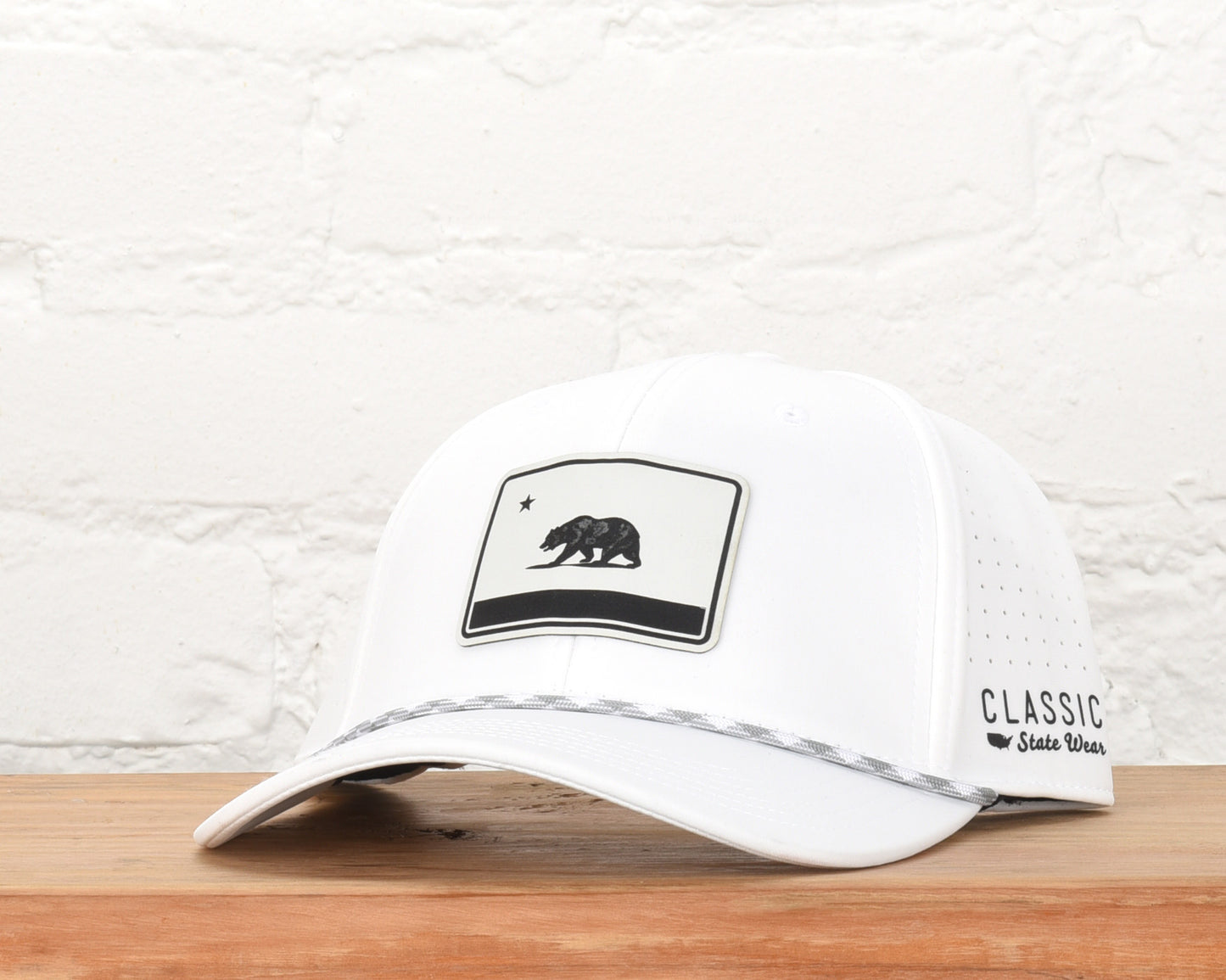 California State Flag Leather Engraved Dri-fit Performance Rope Hat