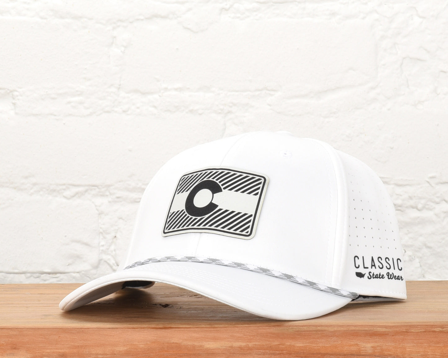 Colorado State Flag Leather Engraved Dri-fit Performance Rope Hat