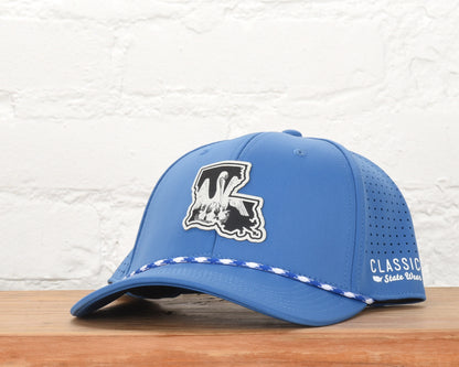 Louisiana State Flag Leather Engraved Dri-fit Performance Rope Hat