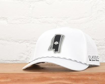 Mississippi State Flag Leather Engraved Dri-fit Performance Rope Hat