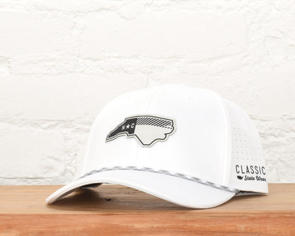 North Carolina State Flag Leather Engraved Dri-fit Performance Rope Hat