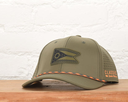Ohio State Flag Leather Engraved Dri-fit Performance Rope Hat