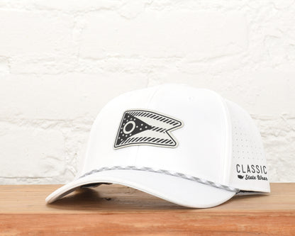 Ohio State Flag Leather Engraved Dri-fit Performance Rope Hat