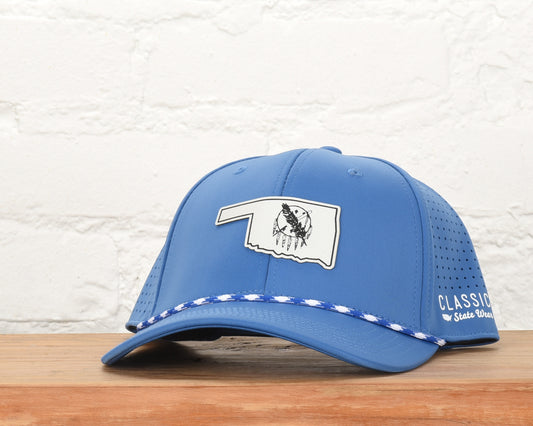 Oklahoma State Flag Leather Engraved Dri-fit Performance Rope Hat