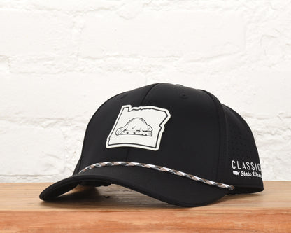 Oregon State Flag Leather Engraved Dri-fit Performance Rope Hat