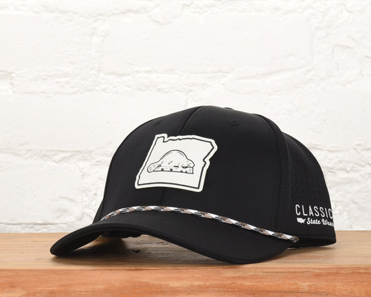 Oregon State Flag Leather Engraved Dri-fit Performance Rope Hat