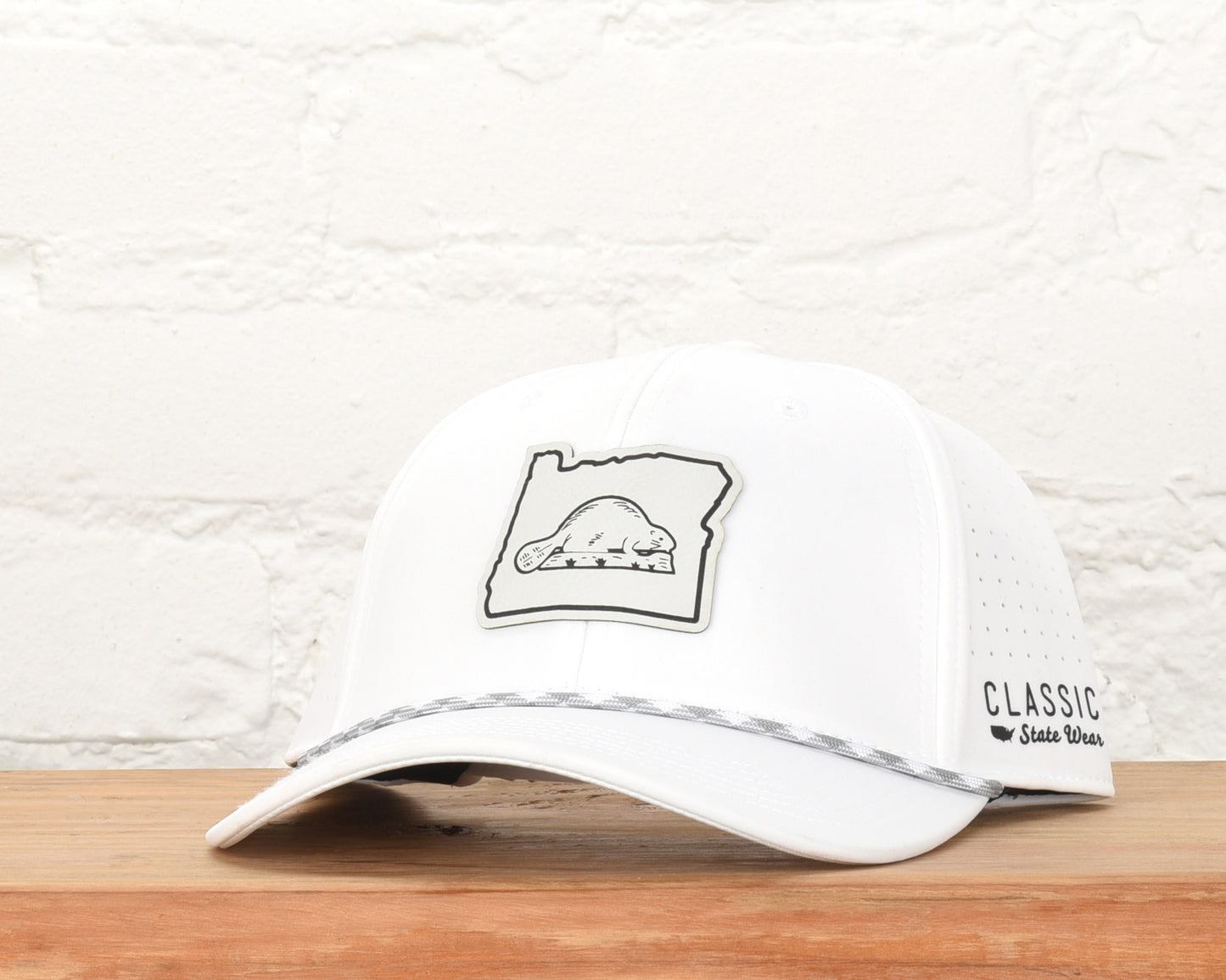 Oregon State Flag Leather Engraved Dri-fit Performance Rope Hat