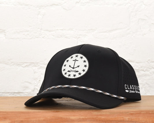 Rhode Island State Flag Leather Engraved Dri-fit Performance Rope Hat