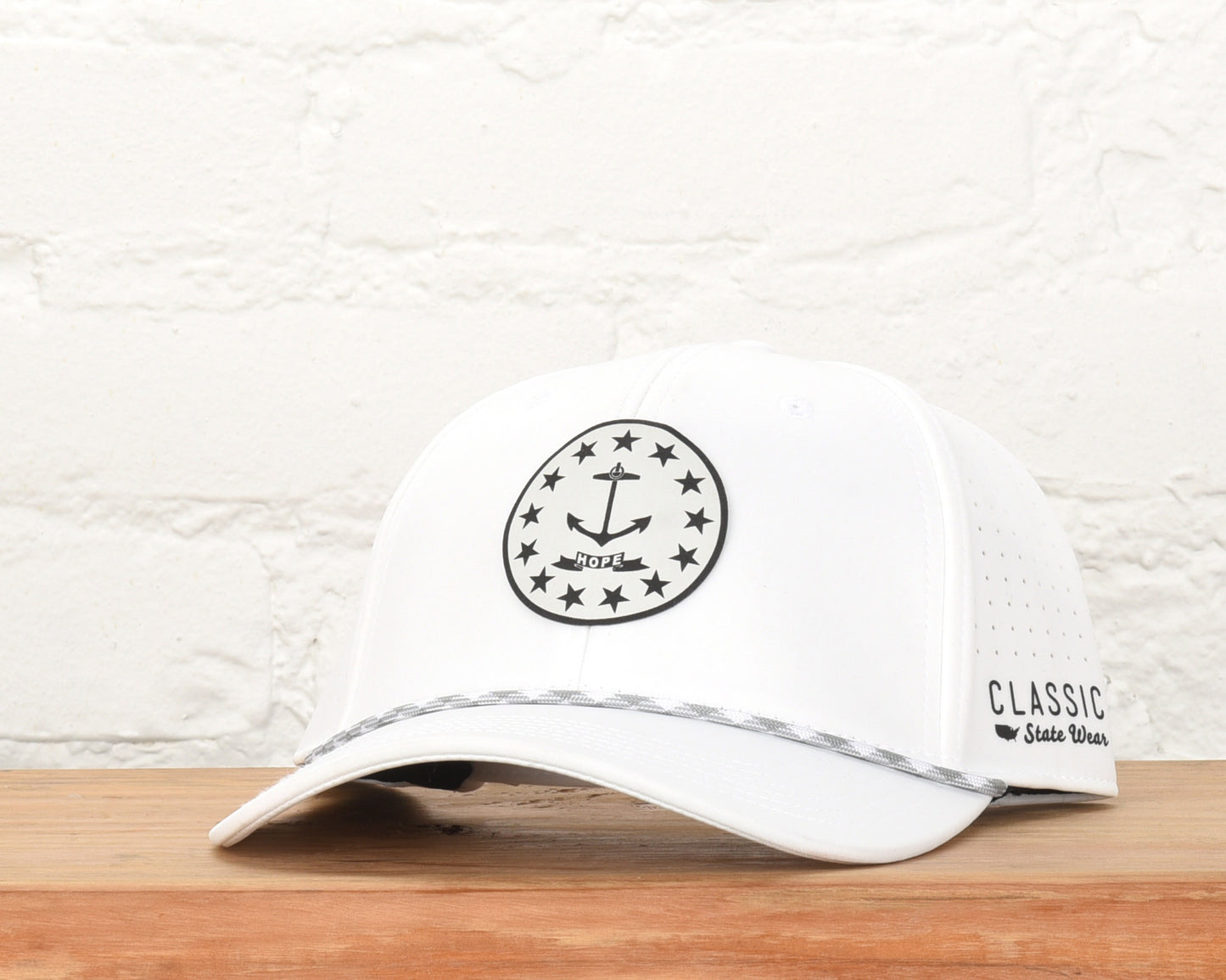 Rhode Island State Flag Leather Engraved Dri-fit Performance Rope Hat