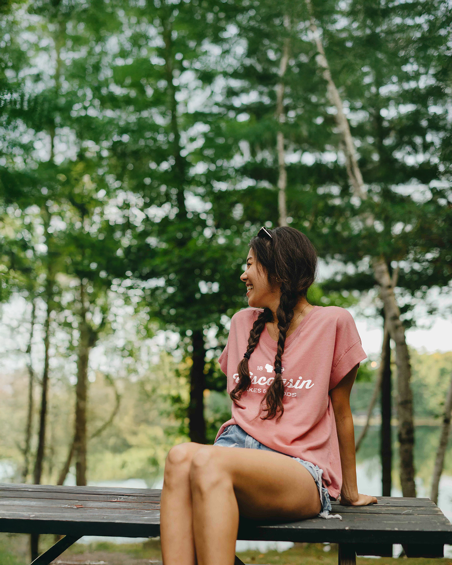 Wisconsin Women's Vintage Washed Boxy Tee