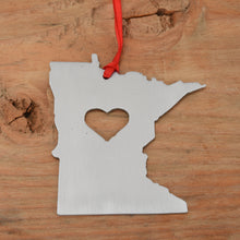 Load image into Gallery viewer, Minnesota Metal Ornament w/ Heart