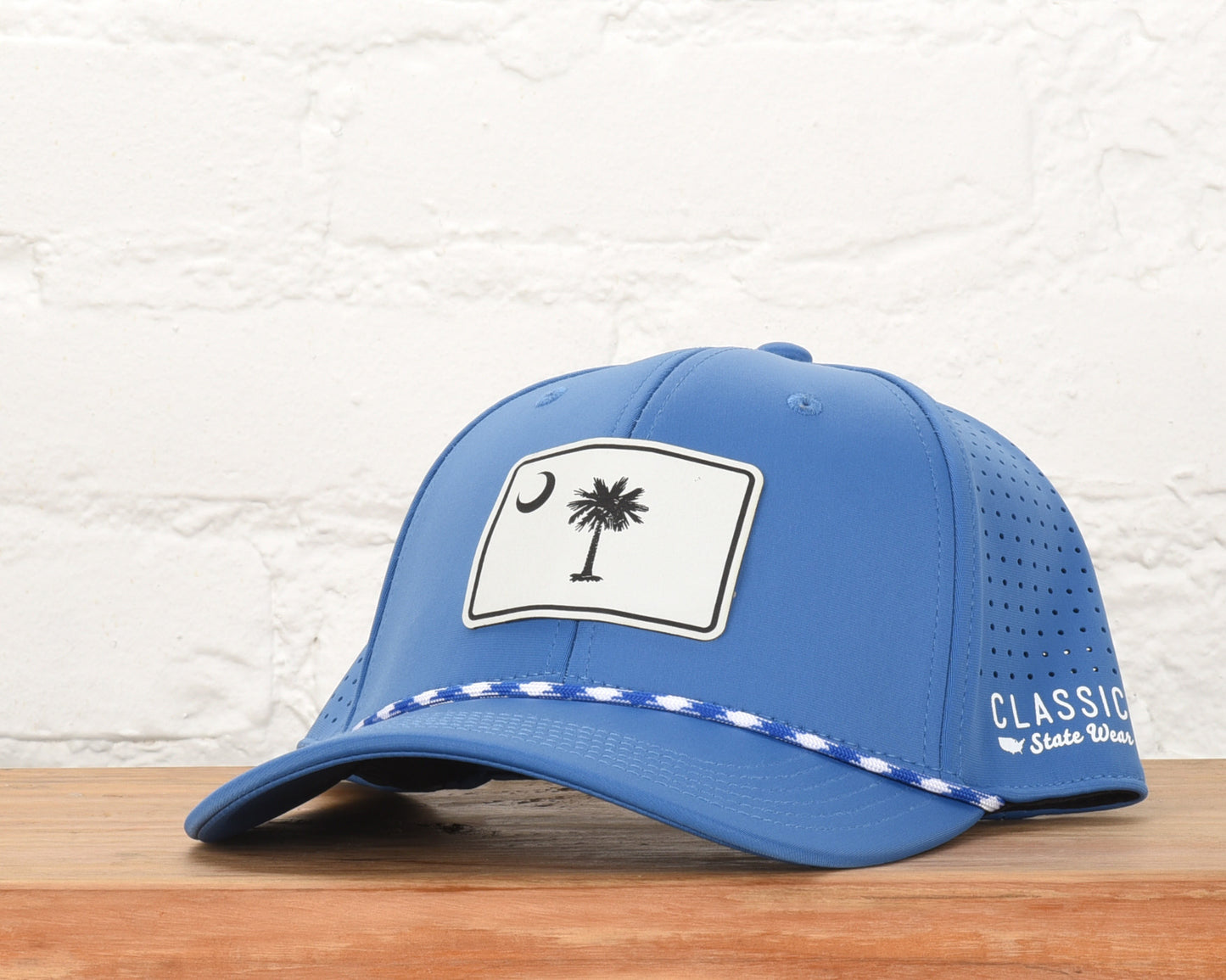 South Carolina State Flag Leather Engraved Dri-fit Performance Rope Hat
